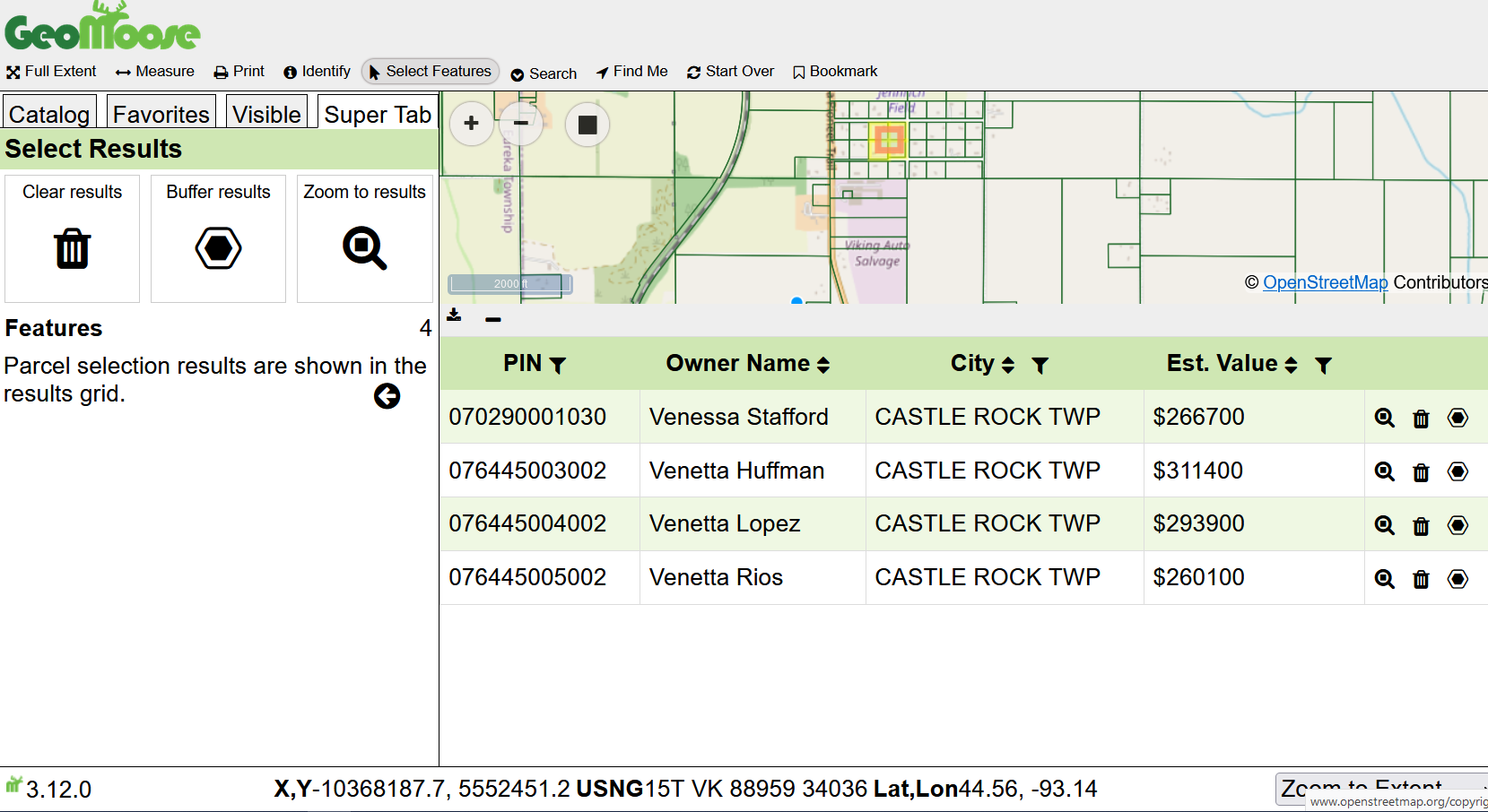 GeoMoose3 demo interface